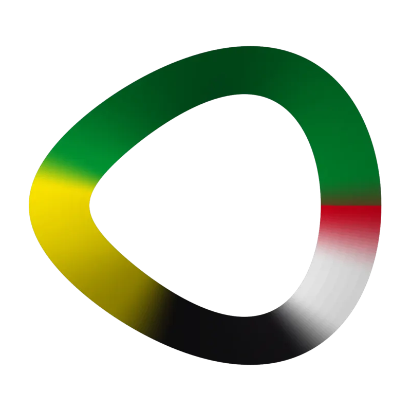 Das farbige, langsam rotierende Bandsymbol der lieben Mitte